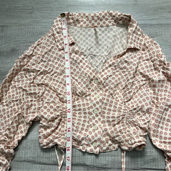 FREE PEOPLE Boho Cropped Button Down Indian Print Shirt - Picture 14 of 16